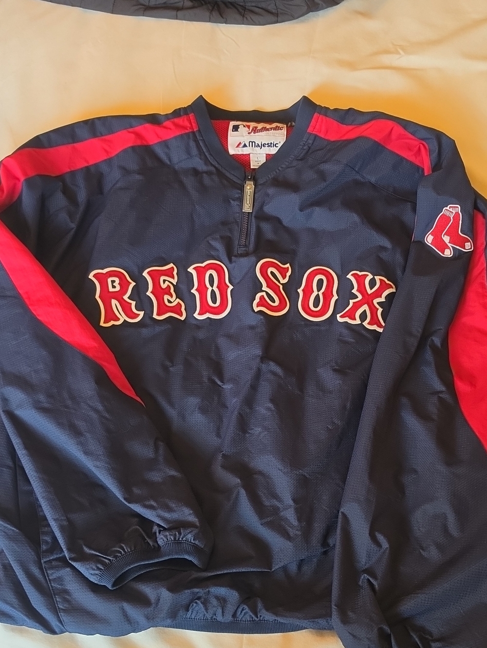 Majestic Navy & Red Boston Red Sox Pullover